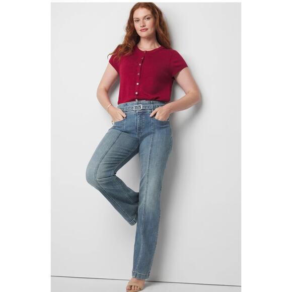 White House Black Market Extra High-Rise Slim Crop Sculpt Jeans Blue Size 6 - Picture 1 of 12